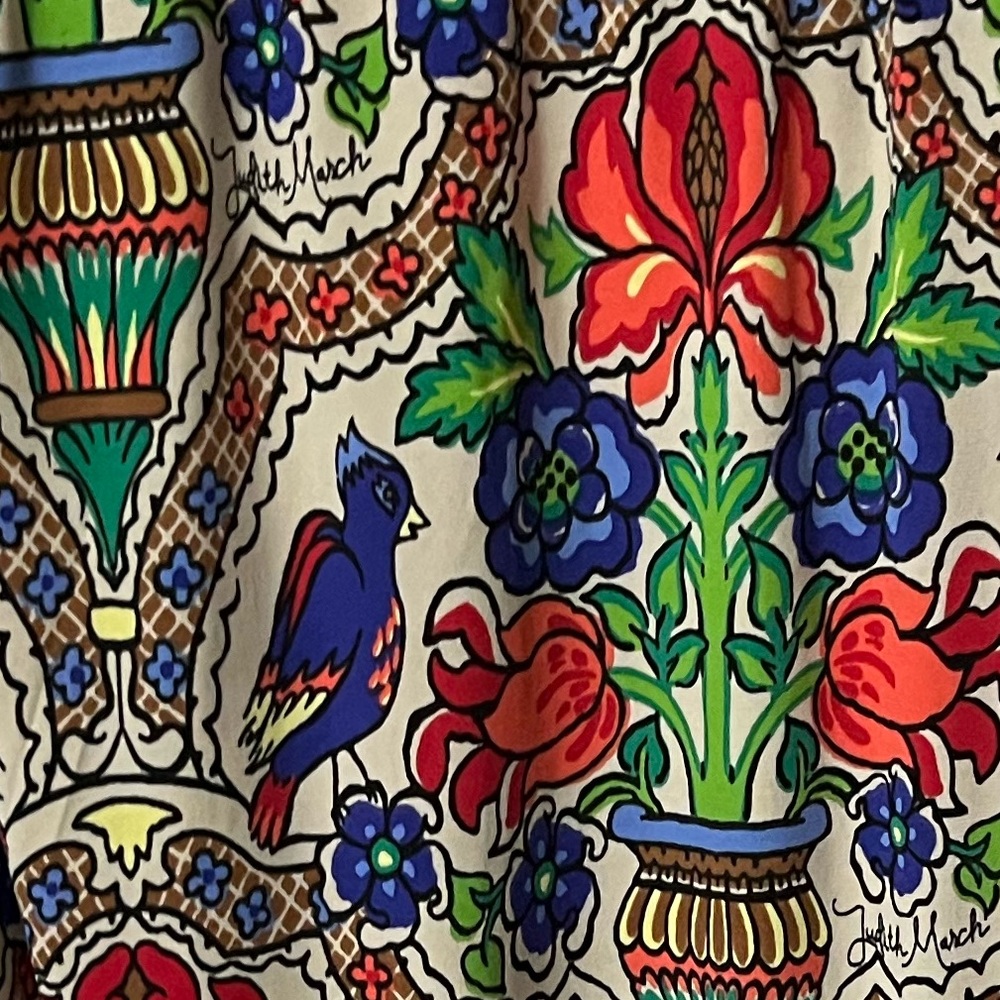 Judith March Vibrant Floral and Bird Curtains